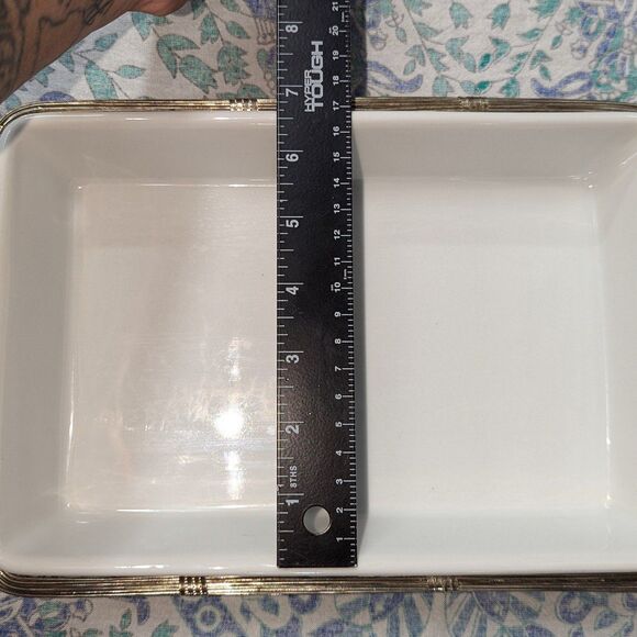 International Silver Company Handled Serving Basket White Casserole Dish - Picture 7 of 7